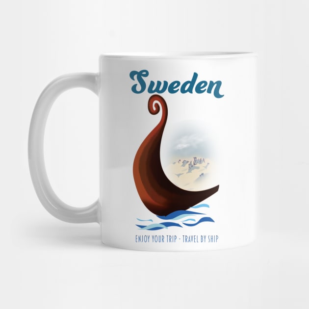 Sweden Long boat travel poster by nickemporium1